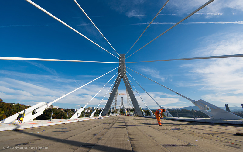 Pont de la Poya à Fribourg en construction
